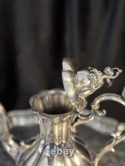 Reed & Barton Silver Coffee/Tea Set with Tray, Creamer, Sugar with lid, & Waste