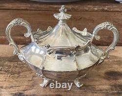 Reed & Barton Silver Plate Coffee Tea Set Victorian 6710 with Cream and Sugar