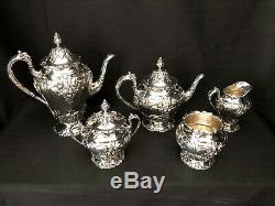 Reed Barton Silver Plated 5 Pc Tea Set Renaissance #6000 Great Condition