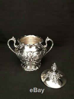 Reed Barton Silver Plated 5 Pc Tea Set Renaissance #6000 Great Condition
