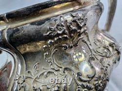 Reed & Barton Silver Plated Coffee Tea Set Sugar Creamer 3637 Holloware Scroll