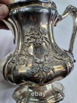 Reed & Barton Silver Plated Coffee Tea Set Sugar Creamer 3637 Holloware Scroll