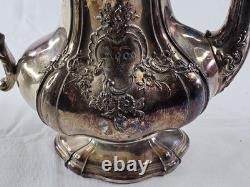 Reed & Barton Silver Plated Coffee Tea Set Sugar Creamer 3637 Holloware Scroll