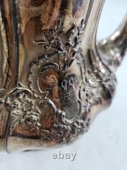 Reed & Barton Silver Plated Coffee Tea Set Sugar Creamer 3637 Holloware Scroll
