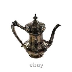 Reed & Barton Silver Plated Coffee Tea Set Sugar Creamer 3637 Holloware Scroll