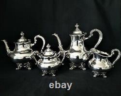 Reed & Barton Silverplate Coffee & Tea Pot Set Service Regent 5600 Silverplated