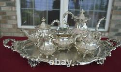 Reed & Barton Tea/Coffee Service with Large Butler Tray. Victorian pattern