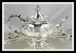 Reed & Barton Victorian (1954-1955) 6 Pc. Silver Plate Tea Set Monogram S