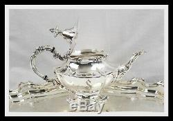 Reed & Barton Victorian (1954-1955) 6 Pc. Silver Plate Tea Set Monogram S