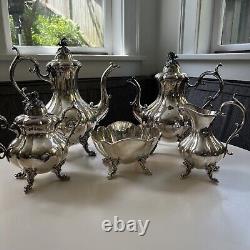 Reed & Barton Winthrop Pumpkin Silverplated Tea & Coffee Service 5 Piece Set