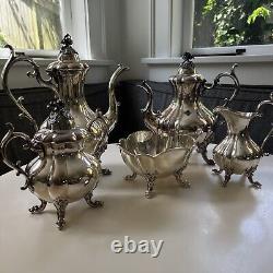 Reed & Barton Winthrop Pumpkin Silverplated Tea & Coffee Service 5 Piece Set