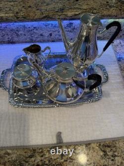 Reed & Barton by John Prip Mid Century Modern Coffee & Tea Service 4 Pc Set