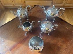 Reed and Barton 5 pc Silver Plate tea/coffee set, early 1900s, perfect condition