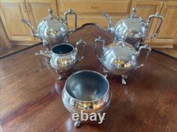 Reed and Barton 5 pc Silver Plate tea/coffee set, early 1900s, perfect condition
