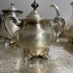 Reed and Barton Regent 5600 Fine Silver Coffee Tea Set With Silver Plate 6 Pcs