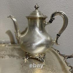 Reed and Barton Regent 5600 Fine Silver Coffee Tea Set With Silver Plate 6 Pcs