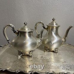 Reed and Barton Regent 5600 Fine Silver Coffee Tea Set With Silver Plate 6 Pcs