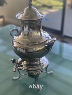 Reed and Barton Silver Plate Vintage Coffee Tea Water Samovar Urn-made n England