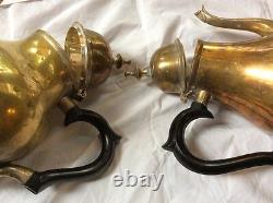 Regency Silver Plate tea set gold wash Pitcher creamer black handle NOS decor