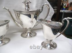 Regency Style Wilcox SP Co International N1986 Marie Louise Silverplate Tea Set