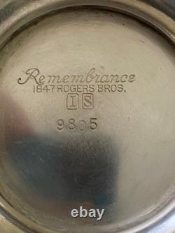Remembrance 1847 Rogers Bros Sterling Silver Coffee/Tea Serving Set