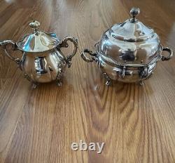 Rock Ford Silver Plate Co Style 1468 5 Piece Siver Tray Tea Set