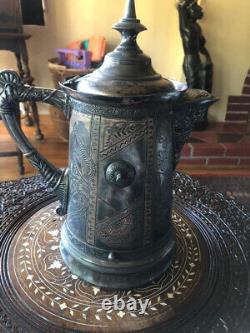 Rockford Silver Co. Quadruple Silver Plate Wedding Coffee Tea Pot 1800s TLC