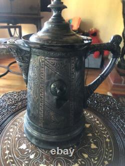 Rockford Silver Co. Quadruple Silver Plate Wedding Coffee Tea Pot 1800s TLC