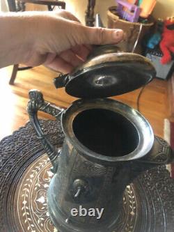 Rockford Silver Co. Quadruple Silver Plate Wedding Coffee Tea Pot 1800s TLC