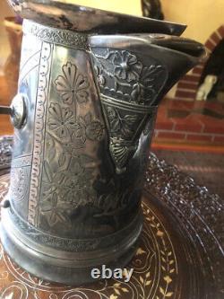 Rockford Silver Co. Quadruple Silver Plate Wedding Coffee Tea Pot 1800s TLC