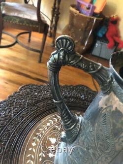 Rockford Silver Co. Quadruple Silver Plate Wedding Coffee Tea Pot 1800s TLC