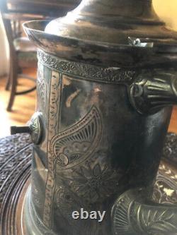 Rockford Silver Co. Quadruple Silver Plate Wedding Coffee Tea Pot 1800s TLC
