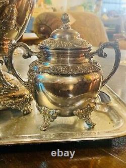 Rogers Bros Antique Victorian Tea & Coffee Service Cream & Sugar Silverplate Set