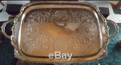 Rogers Bros COFFEE TEA SET 1847 Silverplate HERITAGE Pot Teapot Tray