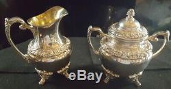 Rogers Bros COFFEE TEA SET 1847 Silverplate HERITAGE Pot Teapot Tray