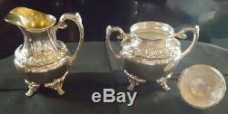 Rogers Bros COFFEE TEA SET 1847 Silverplate HERITAGE Pot Teapot Tray