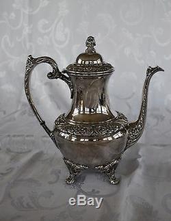 Rogers Bros COFFEE TEA SET 1847 Silverplate HERITAGE Pot Teapot Tray 9401 9492
