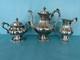 Rogers Bros Meriden Silver Plate Tea Coffee Pot Creamer & Sugar Bowl Serving Set