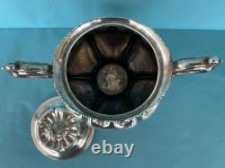 Rogers Bros Meriden Silver Plate Tea Coffee Pot Creamer & Sugar Bowl Serving Set