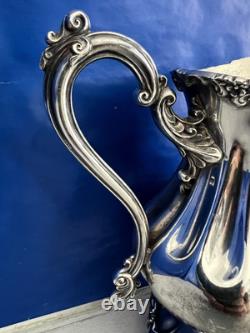 Rogers Bros Meriden Silver Plate Tea Coffee Pot Creamer & Sugar Bowl Serving Set