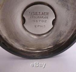 Rose Point by Wallace Silverplate Tea Set 3pc #N6702 Tea Pot Sugar Creamer #3172