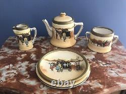 Royal Doulton Coaching Days Tea Set with British Silver Plate Marking
