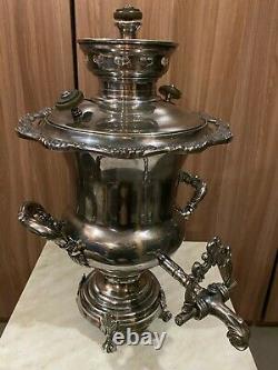 Russian Samovar silverplate Tea Urn/Hot water, FRAGET WARSZAWIE