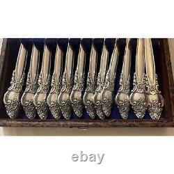 Russian Soviet Era Kolchug-Mizar Silver-Plate Tea Spoons Set of 12 + Box Vintage