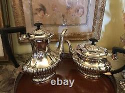 SILVER SHEFFIELD England 5 PCs Coffee / Tea Set Plus 1 Italian Silver Tray