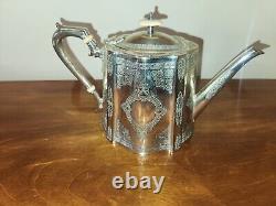 SPECTACULAR English c1870 Tea/Coffee Set 5 piece Silver Plate TL&EM Birmingham