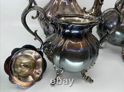 STUNNING Reed and Barton 1975 Winthrop 5pc Set Footed Coffee Tea Shield