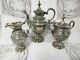 Sale 19th Century Victorian 3 Pc Gothic Influenced Silver Plated Tea Service