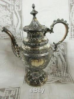 Sale 19th Century Victorian 3 Pc Gothic Influenced Silver Plated Tea Service