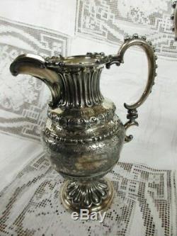 Sale 19th Century Victorian 3 Pc Gothic Influenced Silver Plated Tea Service